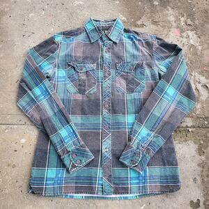 Vintage Y2K Plaid Flannel Button Down Shirt